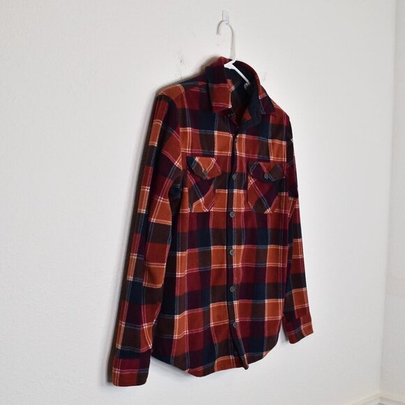 Freedom Foundry Mens Plaid Fleece Button Down Shirt Shacket Sz S Western Outdoor - Picture 4 of 16